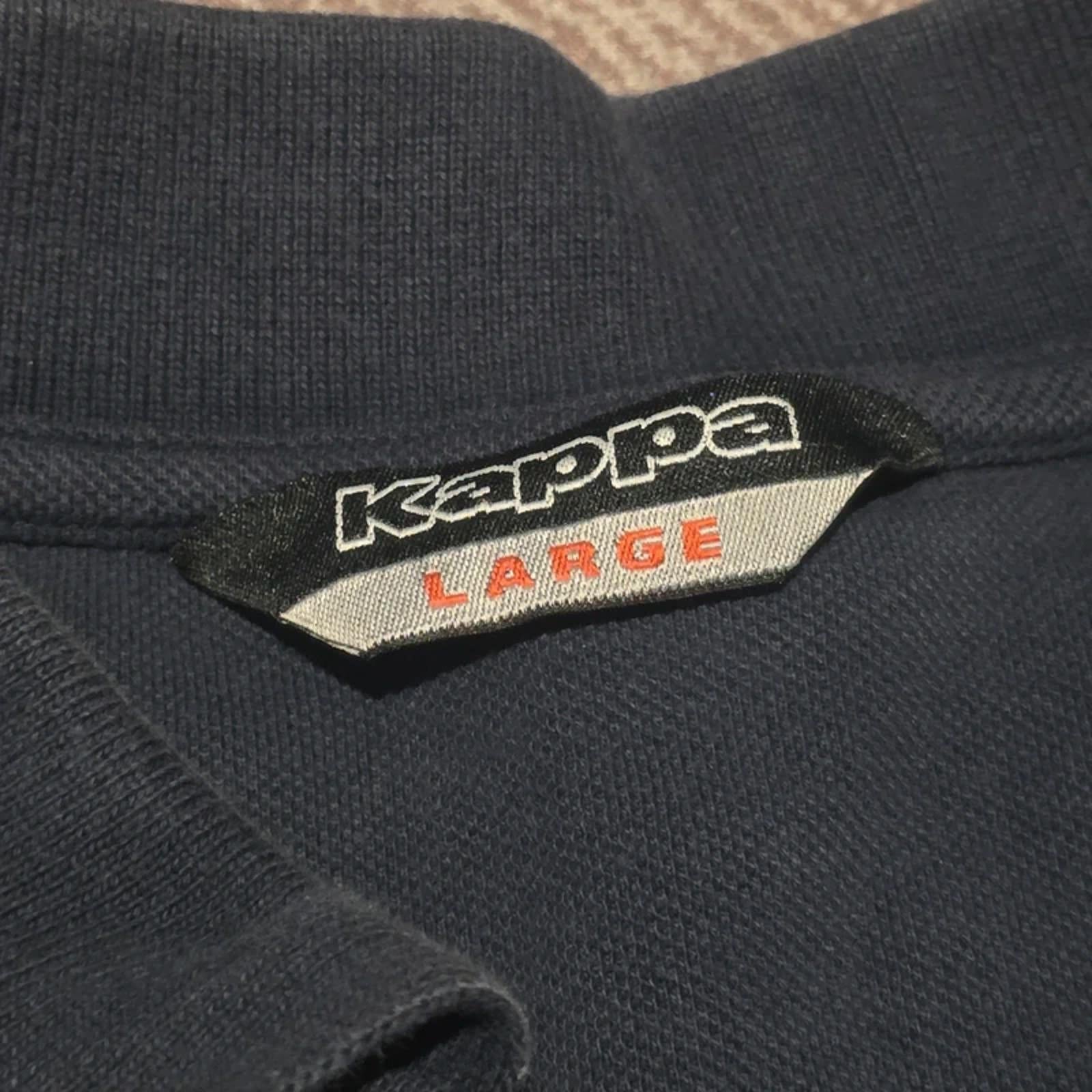 Kappa Navy Polo Shirt Large L Mens Cotton Classic Logo Short Sleeve