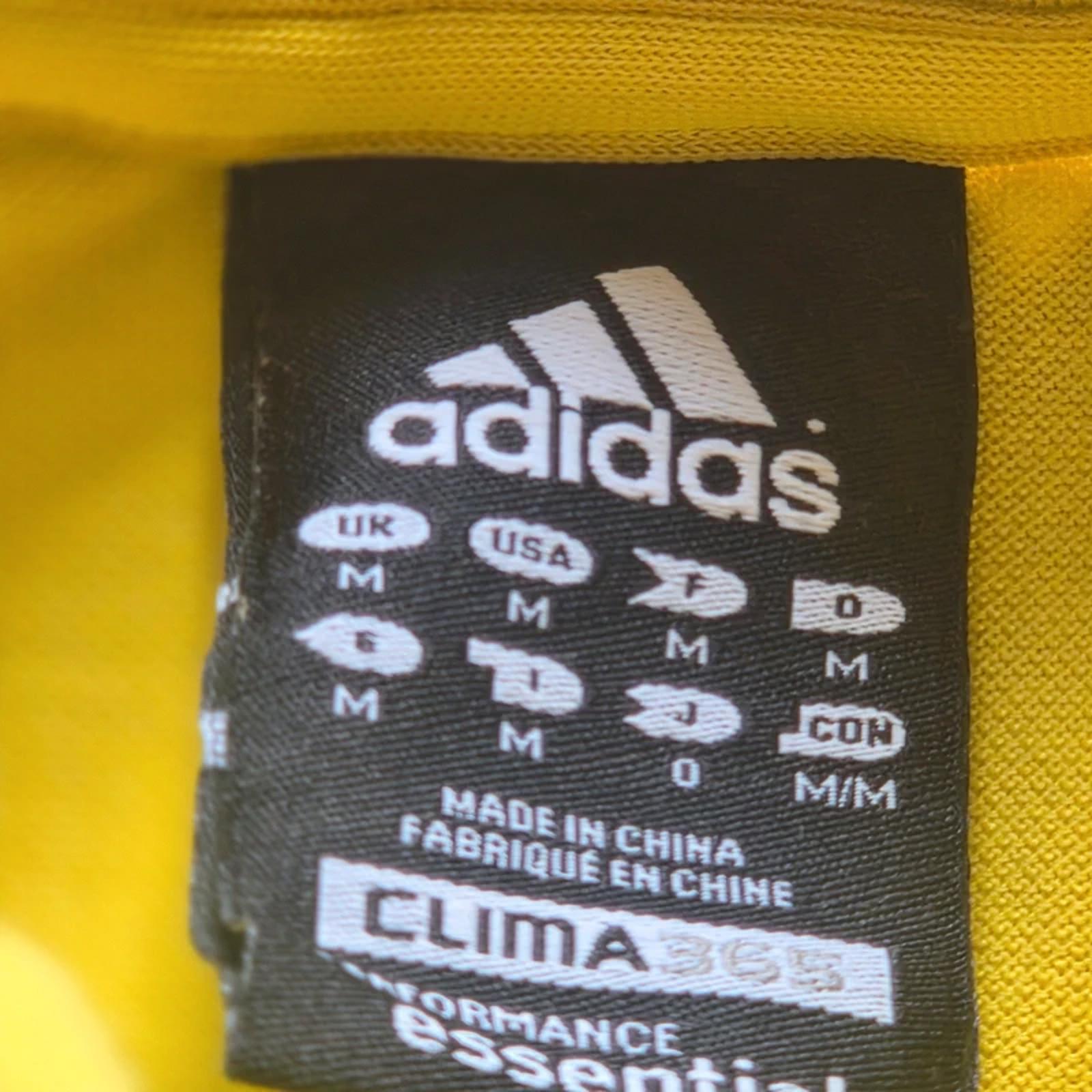 Adidas Clima365 Yellow Polo Shirt Mens M Logo Golf Tennis Casual Summer