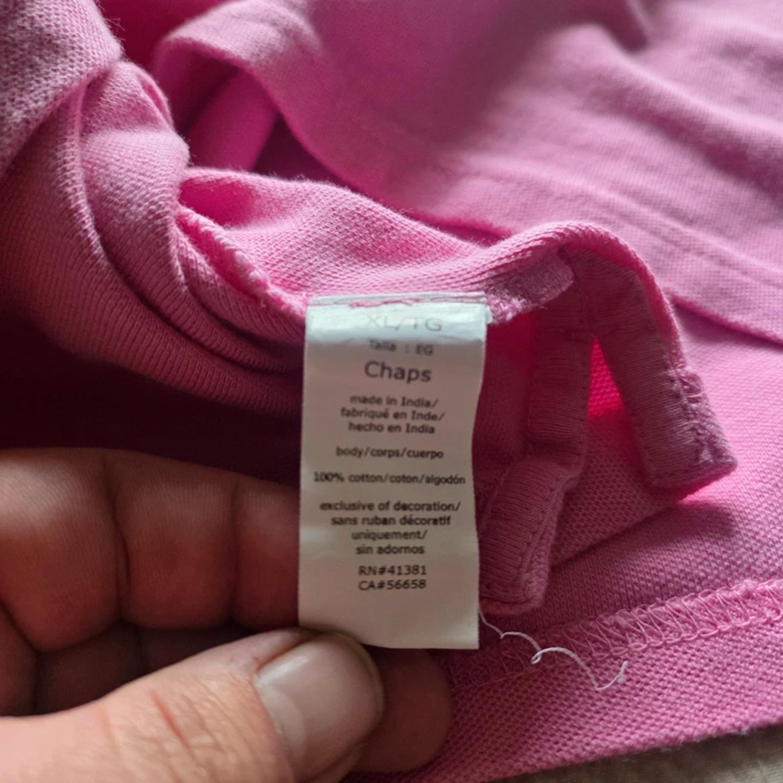 Chaps Ralph Lauren Pink Polo Shirt XL Mens Classic Cotton Short Sleeve Casual