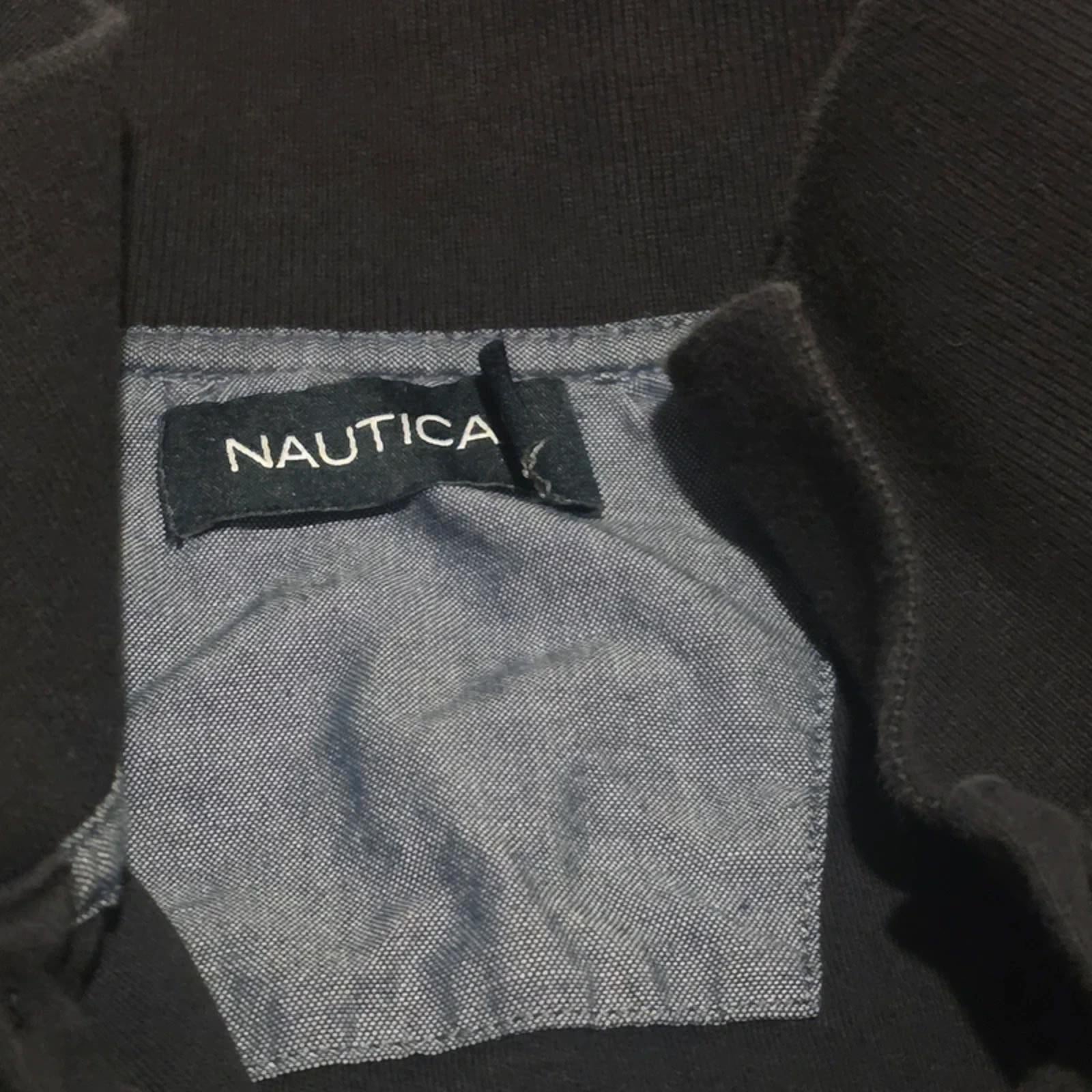 Nautica Polo Shirt XL Black 100% Cotton Classic Fit