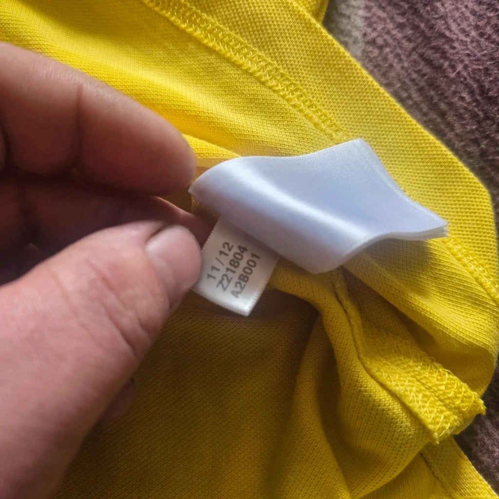 Adidas Clima365 Yellow Polo Shirt Mens M Logo Golf Tennis Casual Summer
