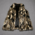 Womens Faux Fur Gilet Size 16 Papaya Brown Black Sleeveless Vest Coat