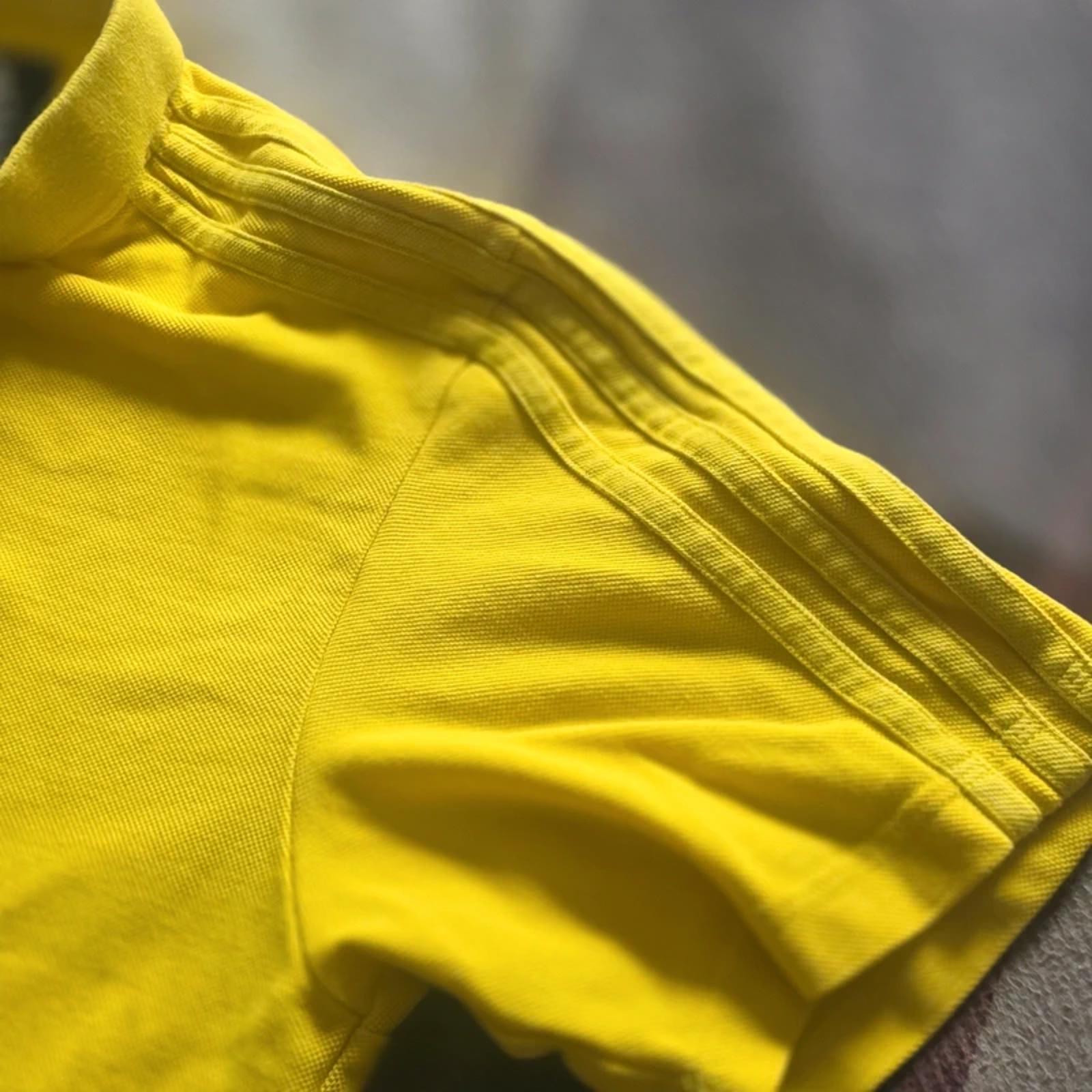 Adidas Clima365 Yellow Polo Shirt Mens M Logo Golf Tennis Casual Summer