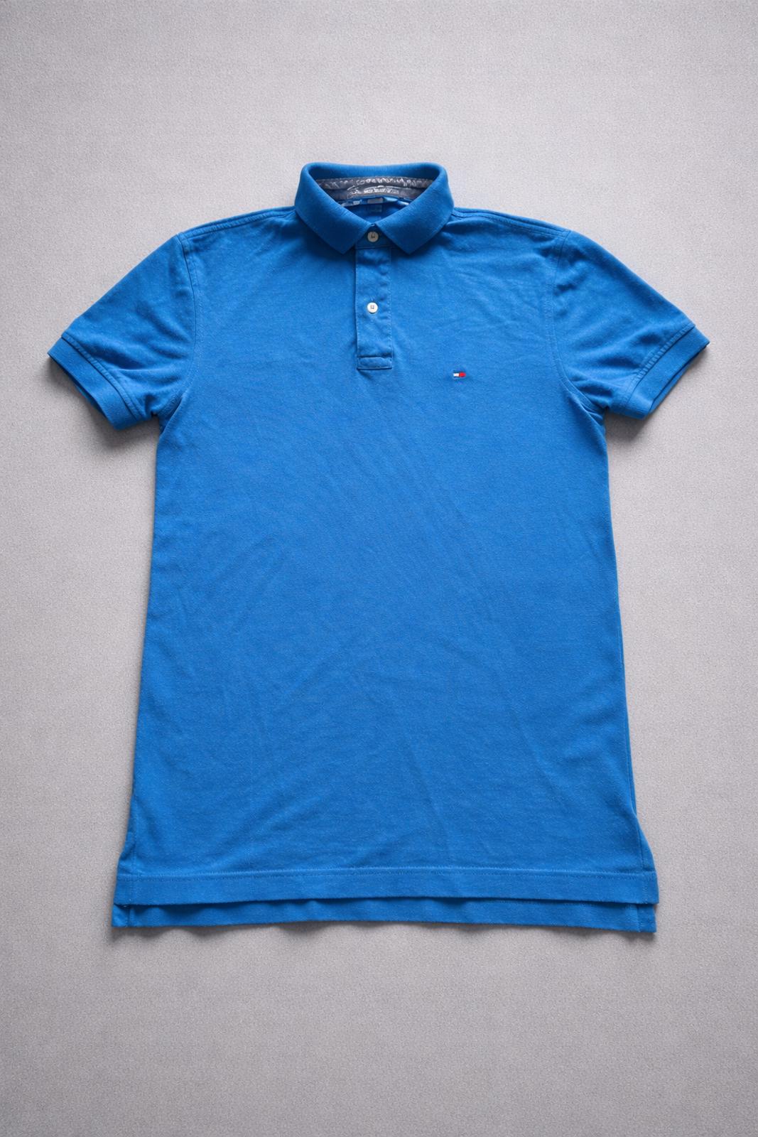 Tommy Hilfiger Mens Polo Shirt S Blue Regular Fit Cotton Classic Logo