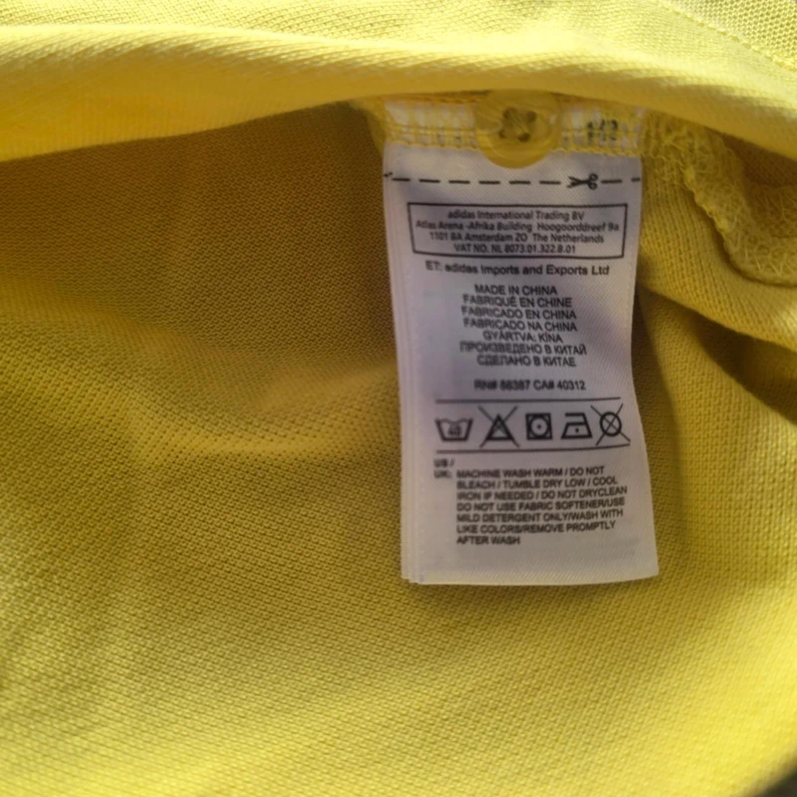 Adidas Clima365 Yellow Polo Shirt Mens M Logo Golf Tennis Casual Summer
