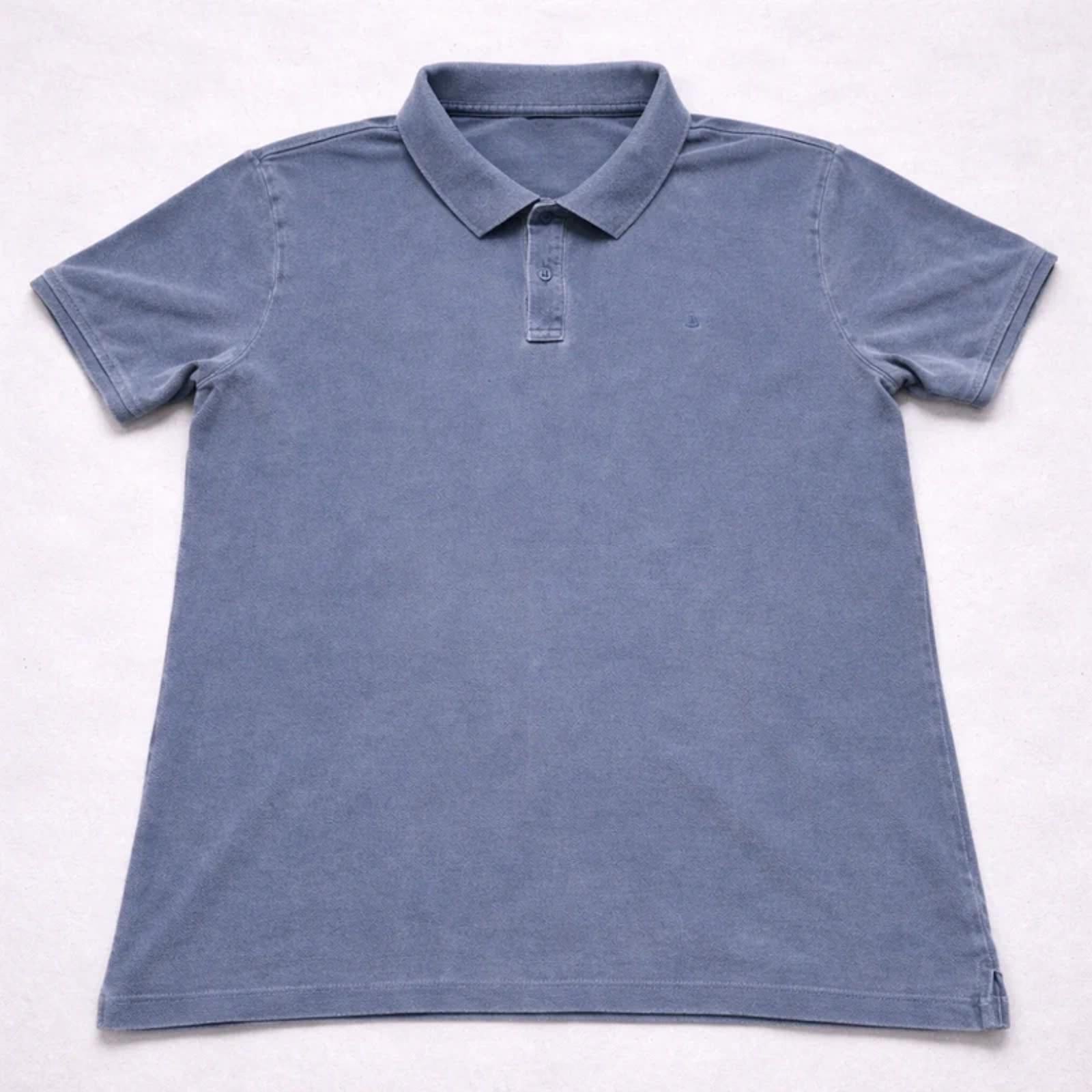 Calvin Klein Jeans Polo Shirt XXL Grey Washed Cotton Short Sleeve CK Logo