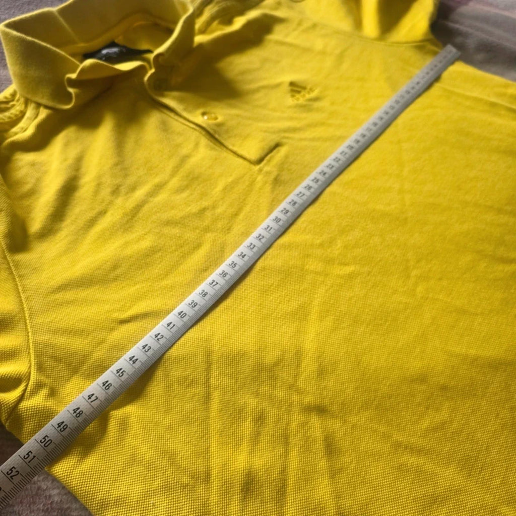 Adidas Clima365 Yellow Polo Shirt Mens M Logo Golf Tennis Casual Summer