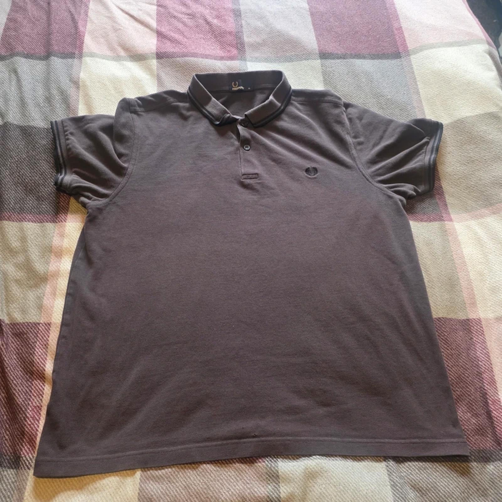 Fred Perry Polo Shirt XL Light Black Classic Laurel Logo Cotton Pique Mens