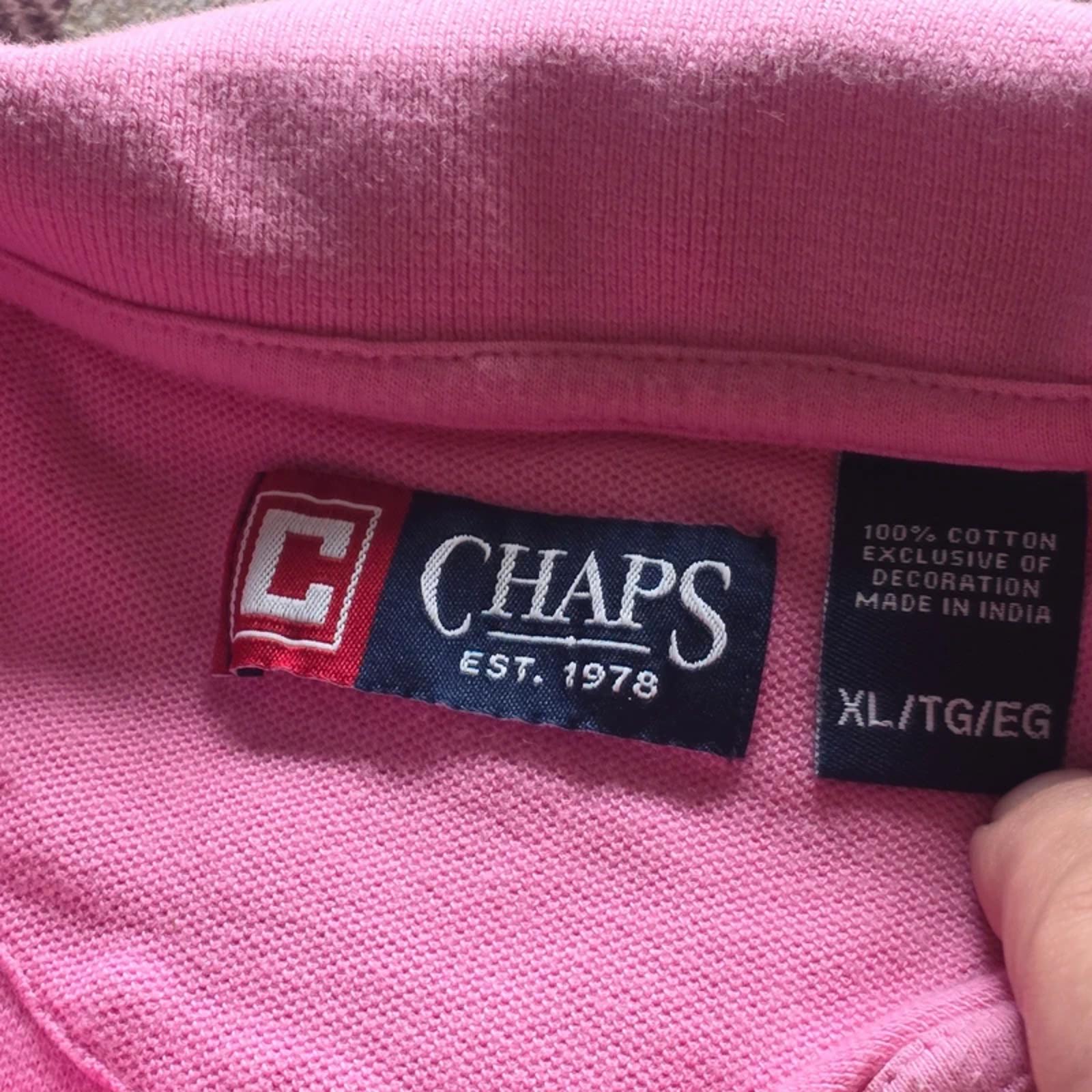 Chaps Ralph Lauren Pink Polo Shirt XL Mens Classic Cotton Short Sleeve Casual