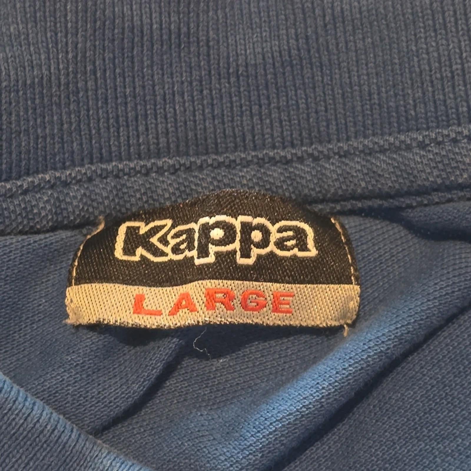 Kappa Polo Shirt Mens Large Blue Classic Logo Short Sleeve Casual Sports Top L