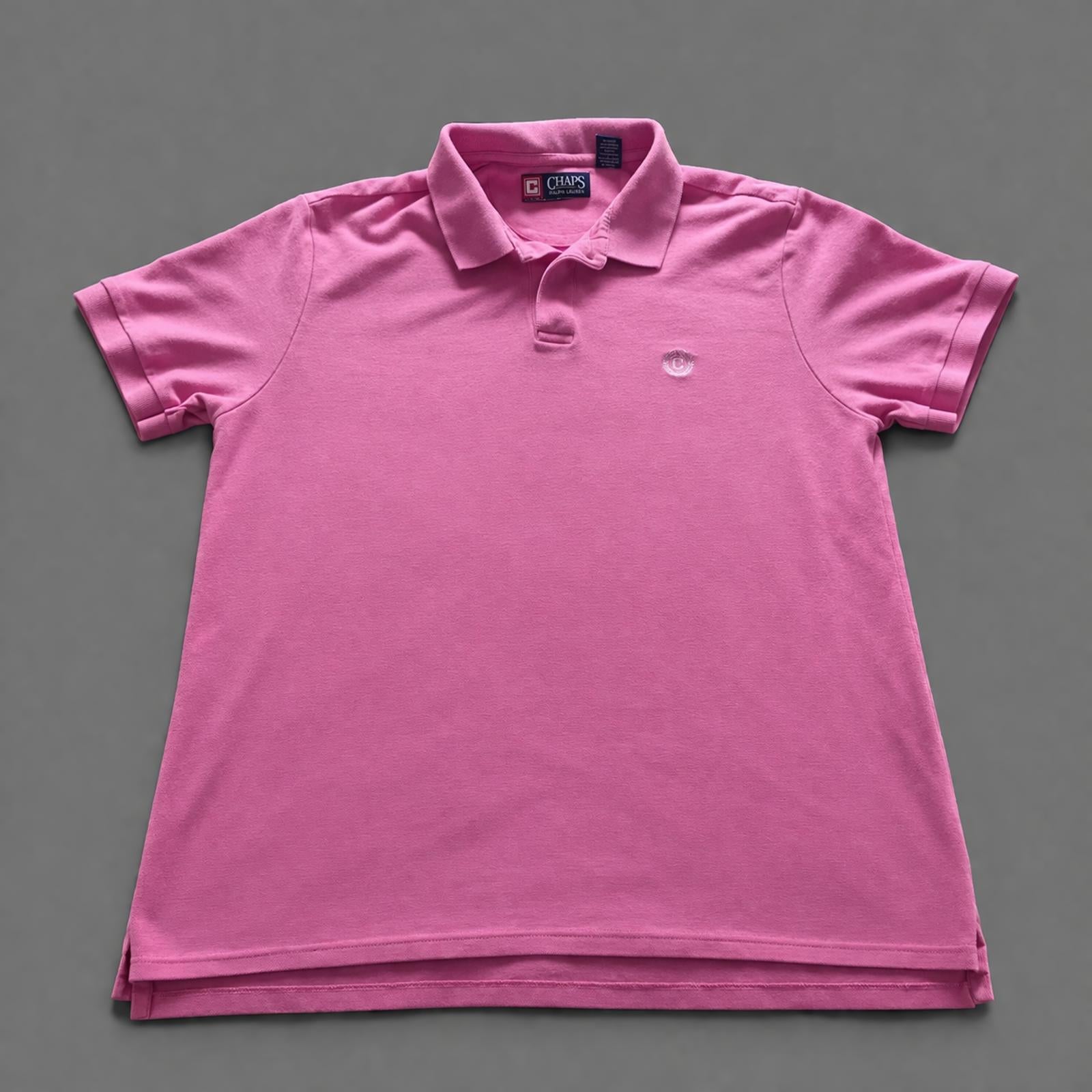 Chaps Ralph Lauren Pink Polo Shirt XL Mens Classic Cotton Short Sleeve Casual