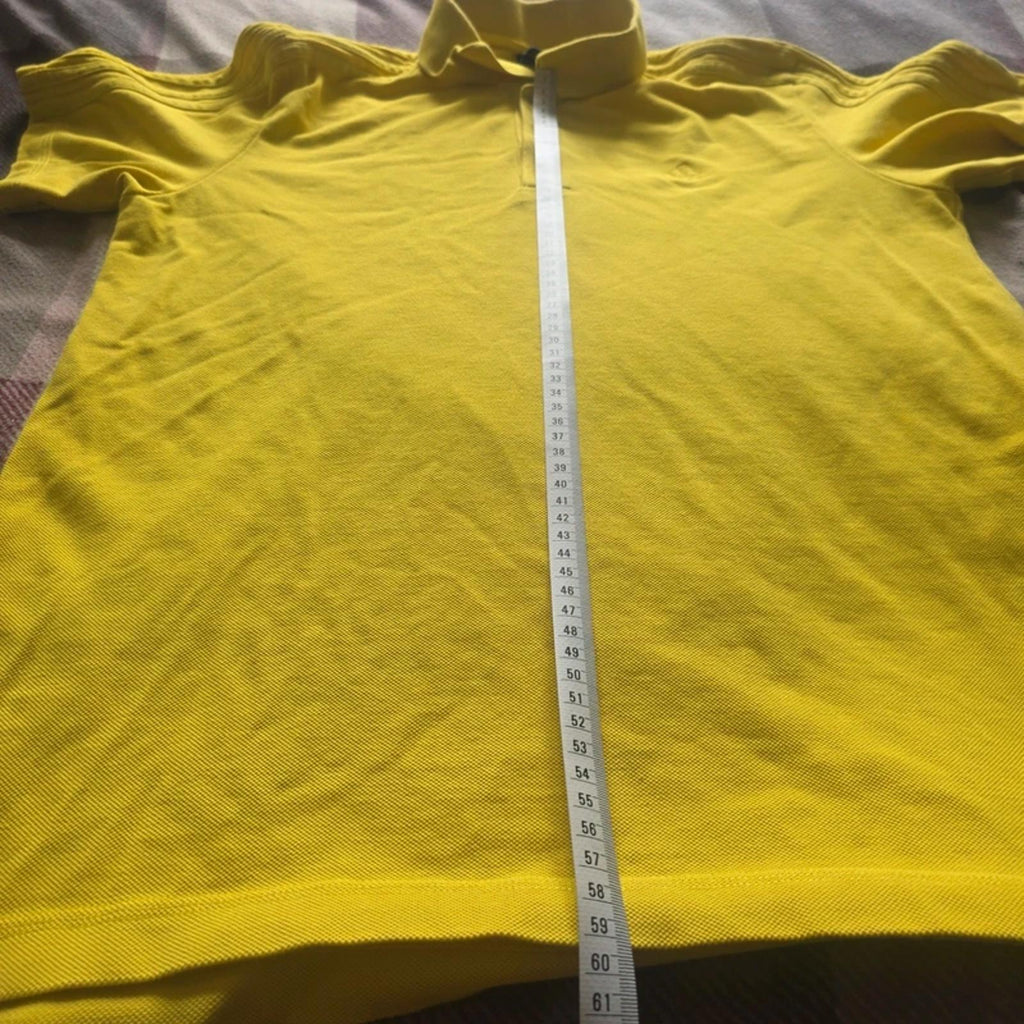Adidas Clima365 Yellow Polo Shirt Mens M Logo Golf Tennis Casual Summer