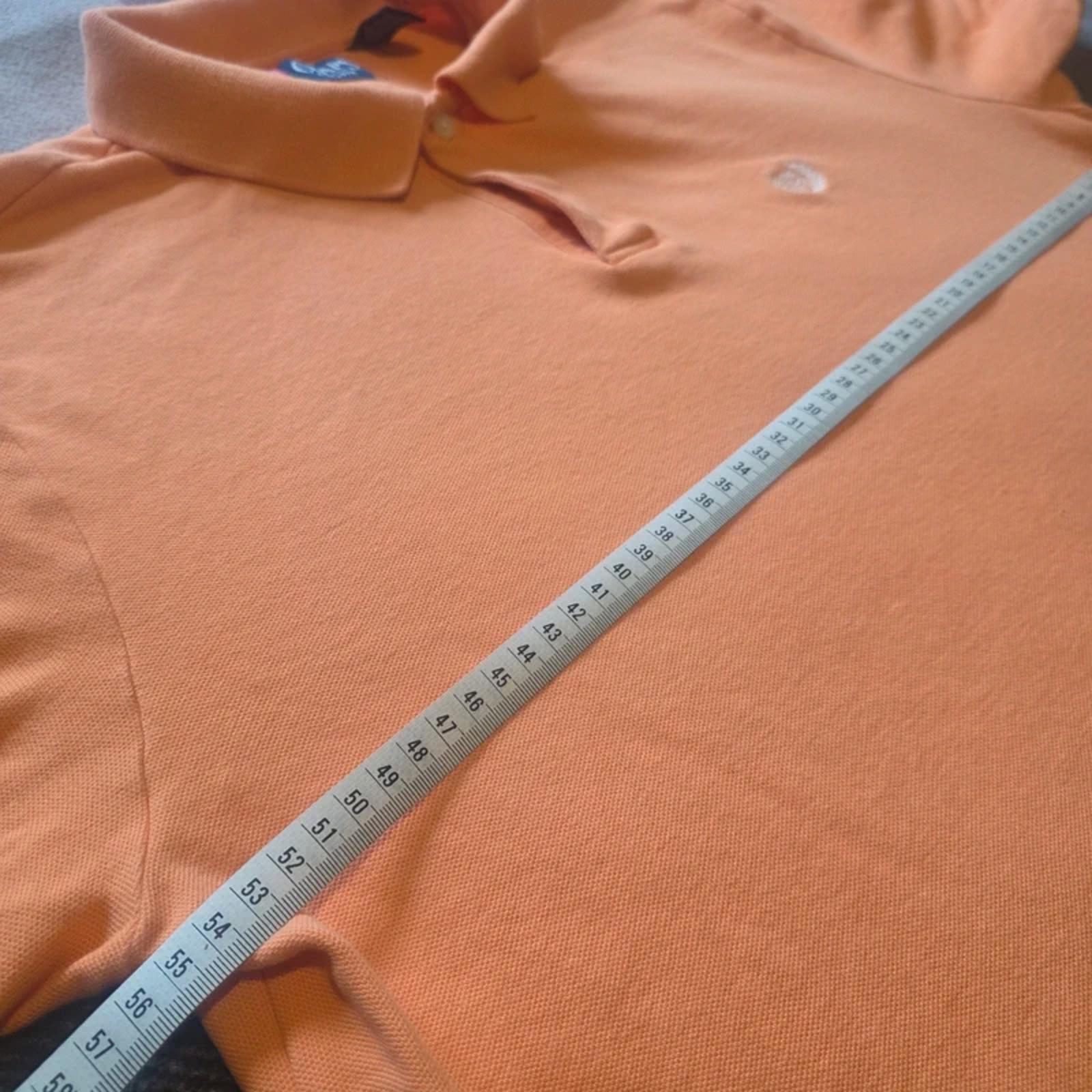 Chaps Ralph Lauren Polo Shirt Mens Large Orange Cotton Short Sleeve Preppy Golf