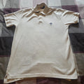 Chaps Polo Shirt Mens Large Cream off white Short Sleeve Cotton Classic Logo L