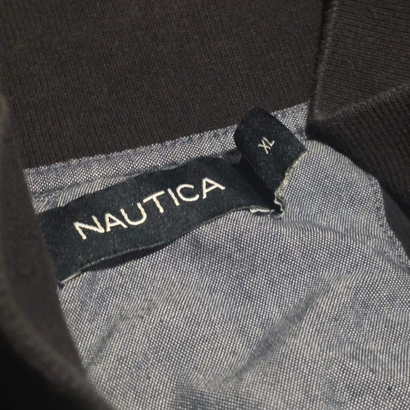 Nautica Polo Shirt XL Black 100% Cotton Classic Fit