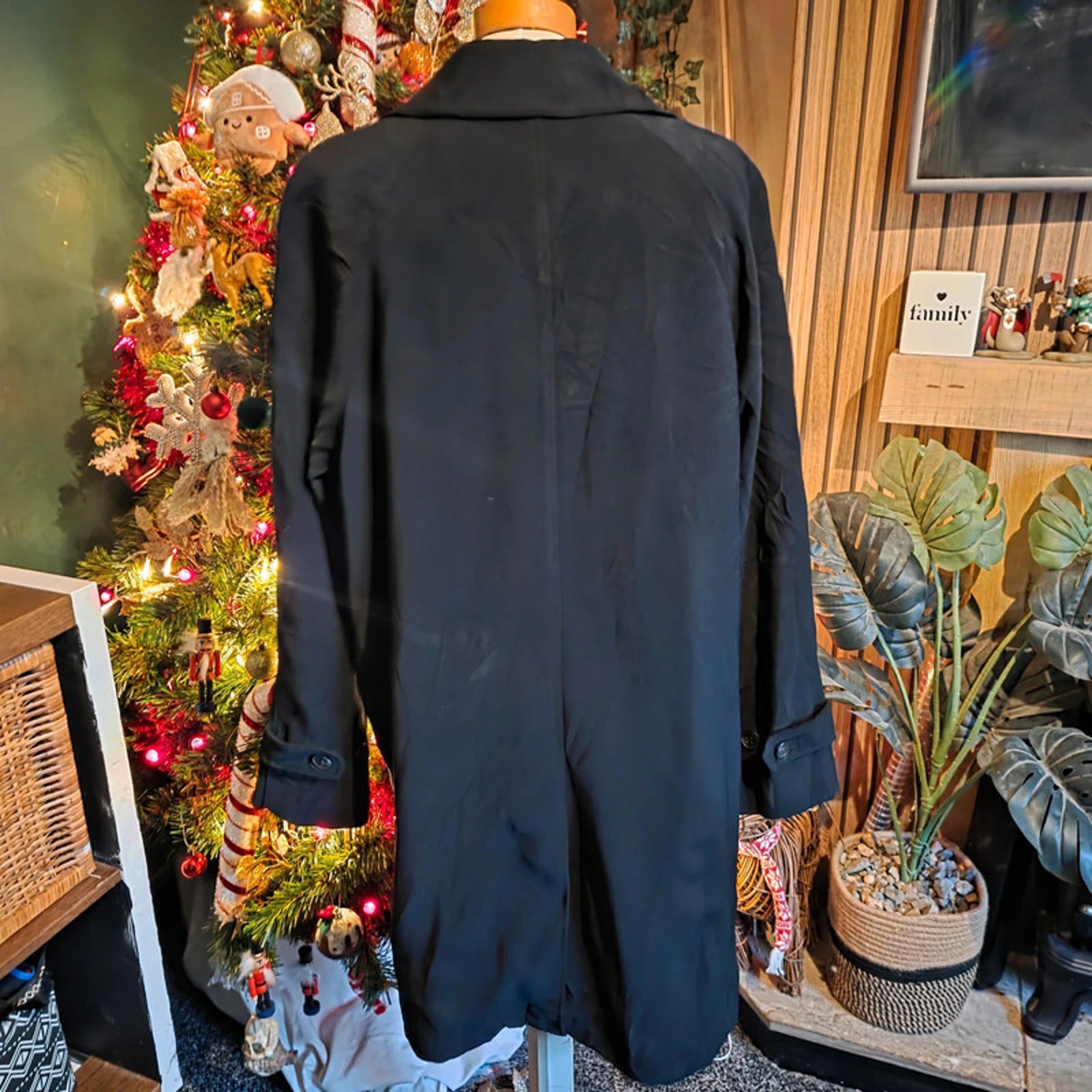 London Fog Black Trench Coat Size S Women's Lined Classic Raincoat Button Front