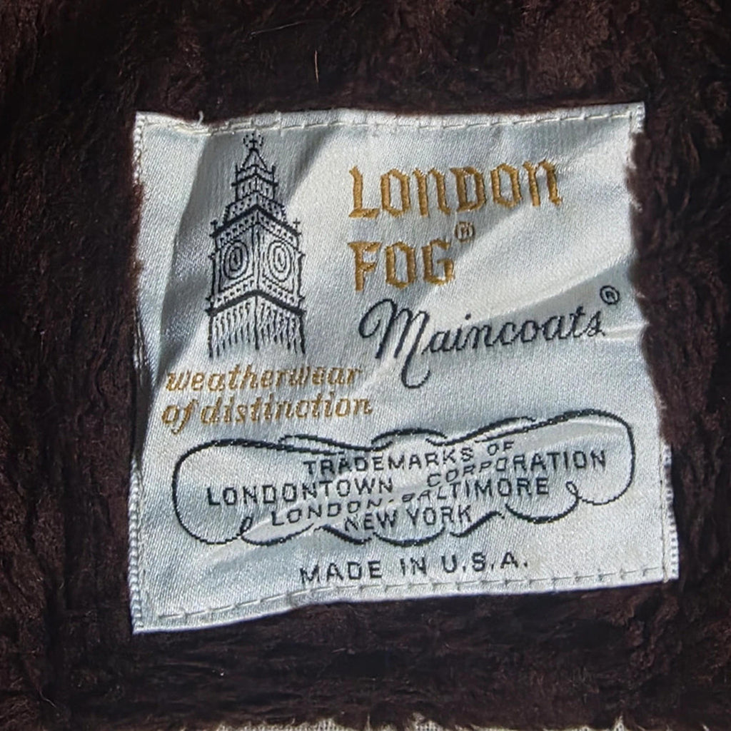 Vintage London Fog Maincoats Beige Raincoat Trench Coat Long Lined USA Made