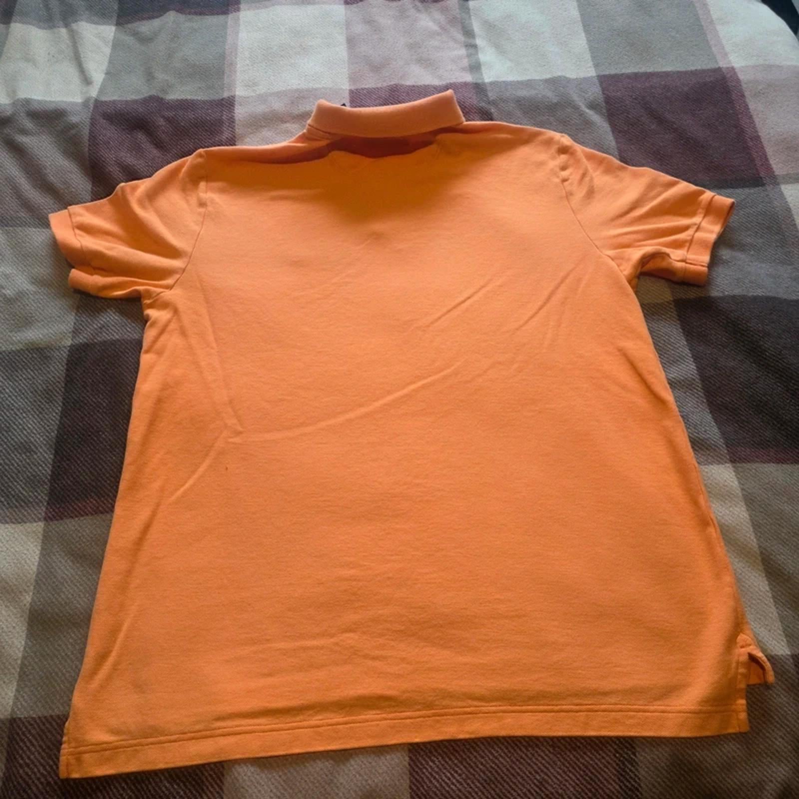 Chaps Ralph Lauren Polo Shirt Mens Large Orange Cotton Short Sleeve Preppy Golf