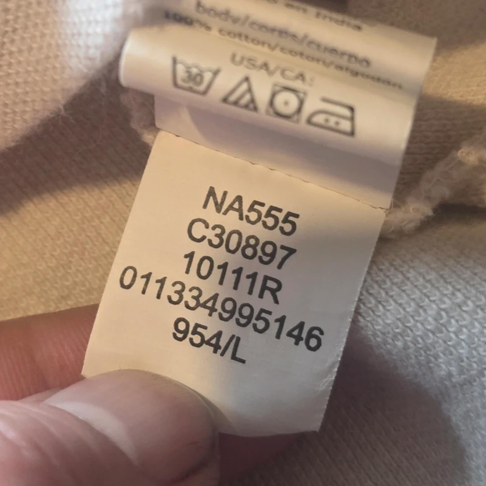 Chaps Polo Shirt Mens Large Cream off white Short Sleeve Cotton Classic Logo L