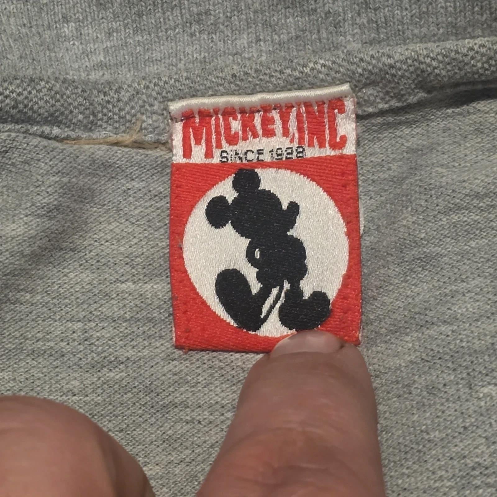 Vintage Disney Mickey Mouse Polo Shirt Grey Embroidered Pirate Mickey – Large