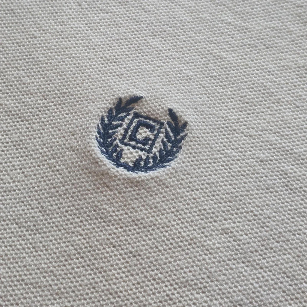 Chaps Polo Shirt Mens Large Cream off white Short Sleeve Cotton Classic Logo L
