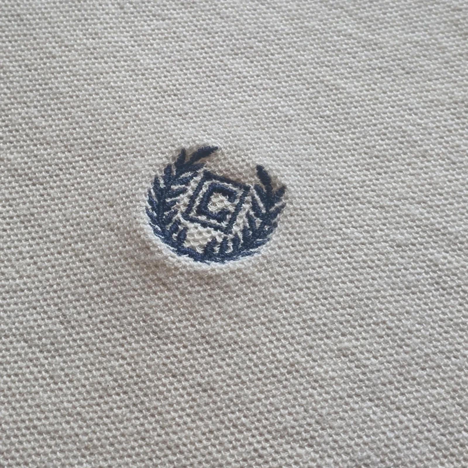 Chaps Polo Shirt Mens Large Cream off white Short Sleeve Cotton Classic Logo L