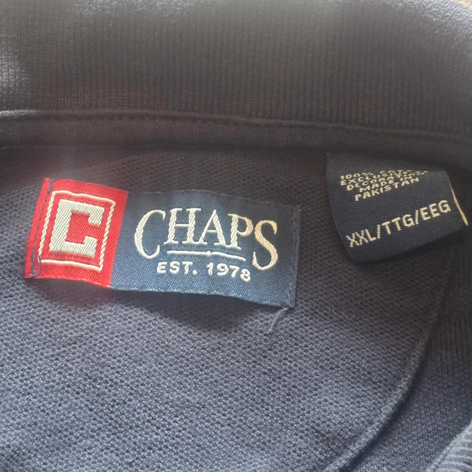 Chaps Ralph Lauren Polo Shirt XXL Navy Blue Short Sleeve Classic Fit Mens